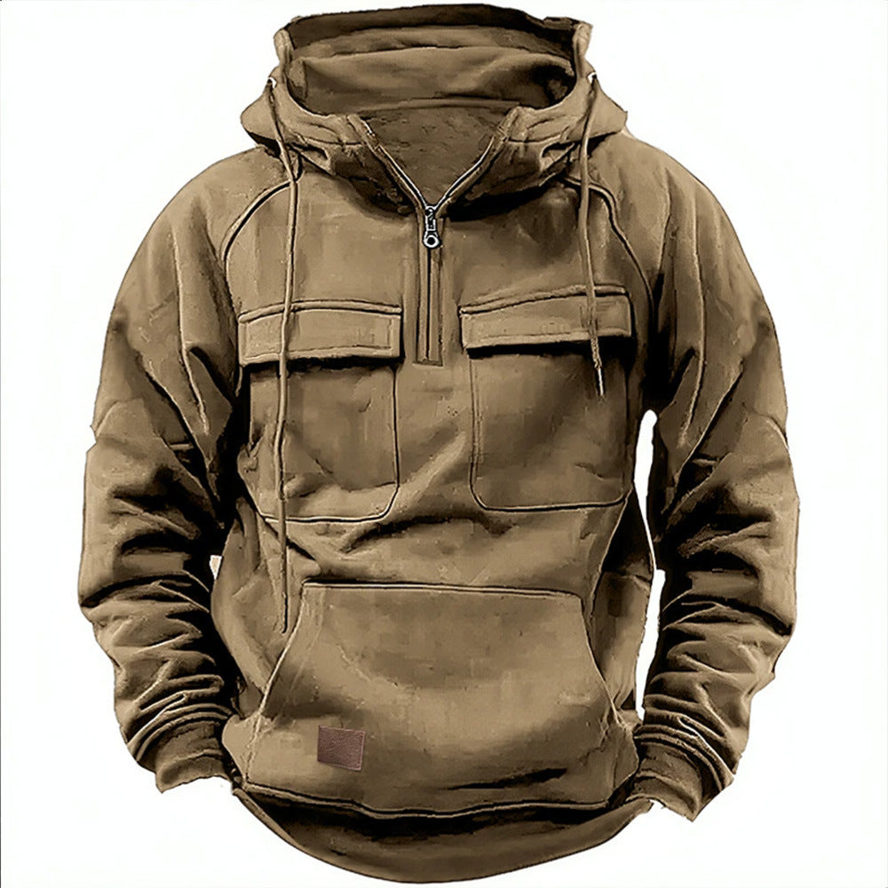 Men's Zip-up Hoodies Sweatshirt With Drawstring And Pocket Design Fashion Casual Sports Sweatshirt