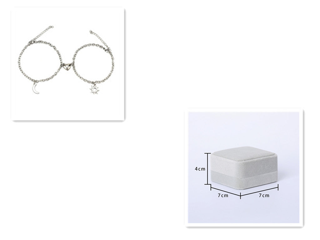 Couples Sun Moon Magnetic Bracelets | Stainless Steel Set