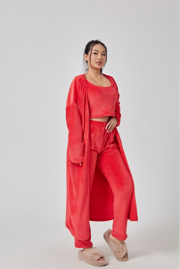 Women's 3 Piece Lounge Set | Cozy Winter Pajama Outfit