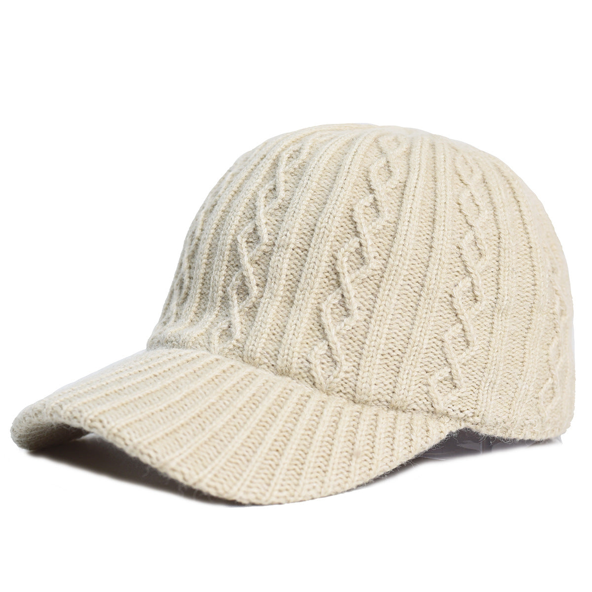 Knitted Wool Baseball Cap | Warm Winter Peaked Hat