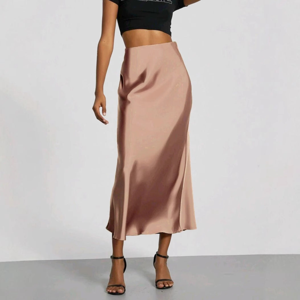 Women's Satin Maxi Skirt | Elegant Slim Fit Long Skirt