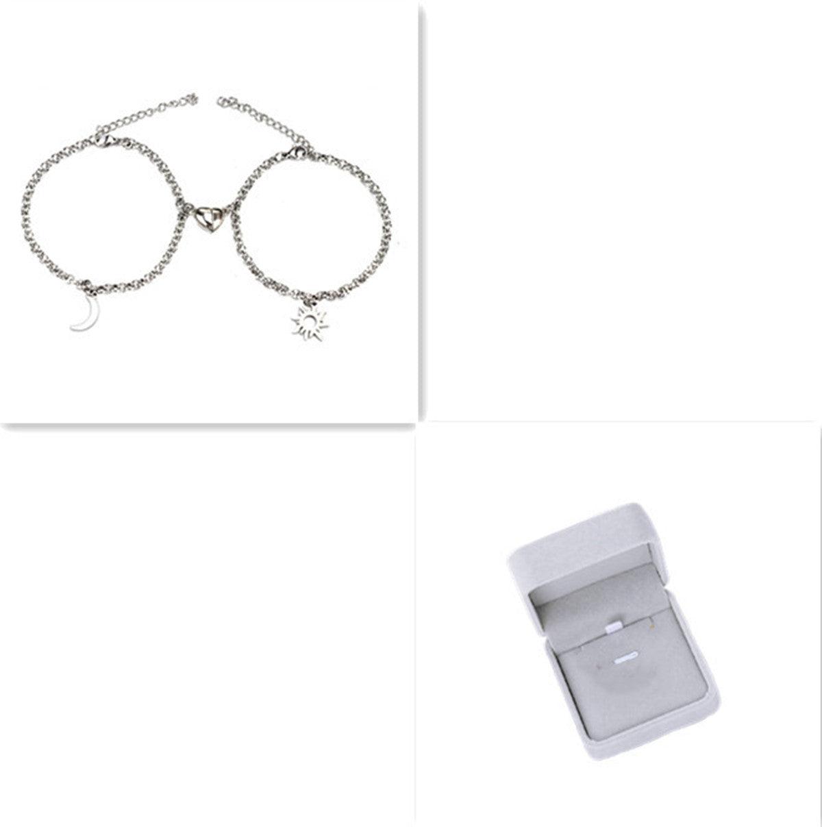 Couples Sun Moon Magnetic Bracelets | Stainless Steel Set