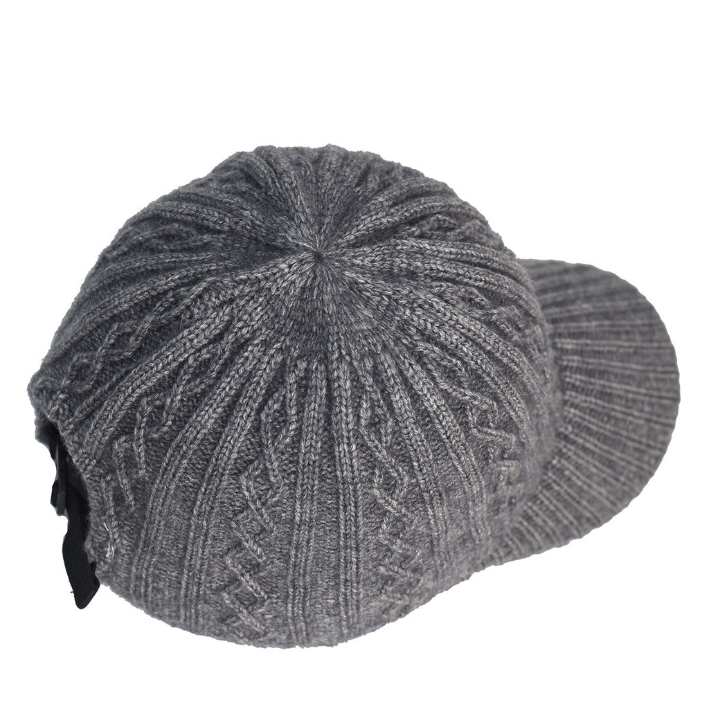 Knitted Wool Baseball Cap | Warm Winter Peaked Hat