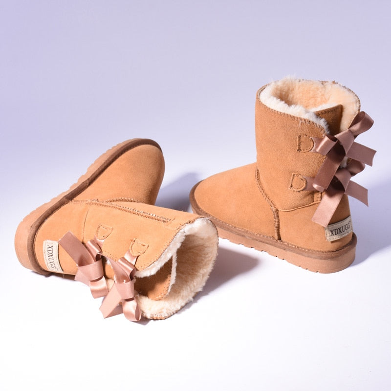Women's Fur Snow Boots | Warm Winter Bow Ankle Boots