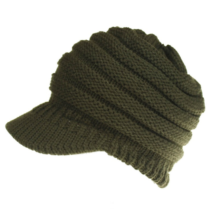 Women's Ponytail Knit Beanie | Warm Winter Knitted Hat