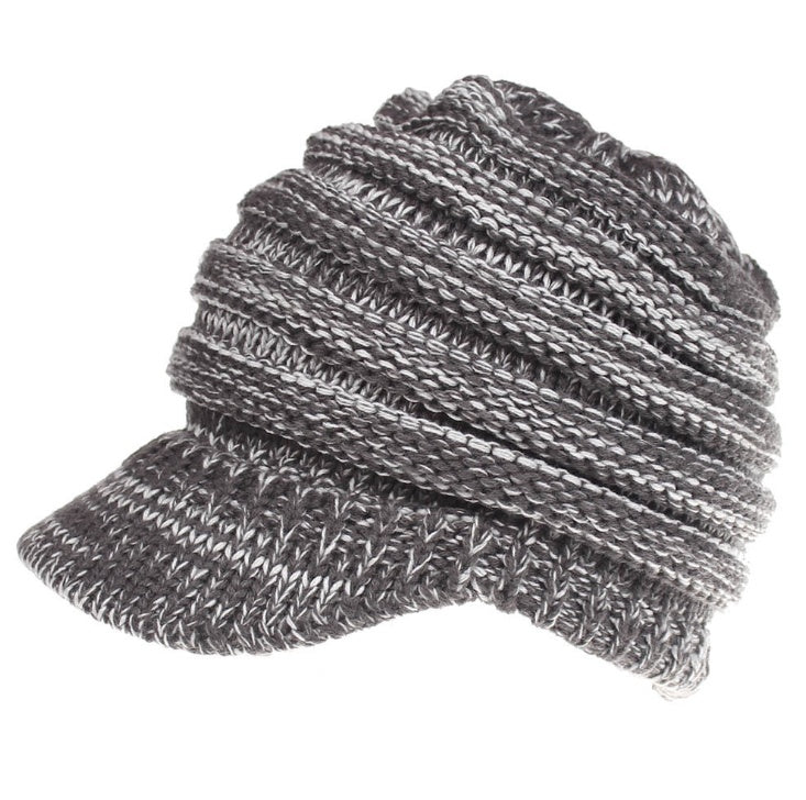 Women's Ponytail Knit Beanie | Warm Winter Knitted Hat