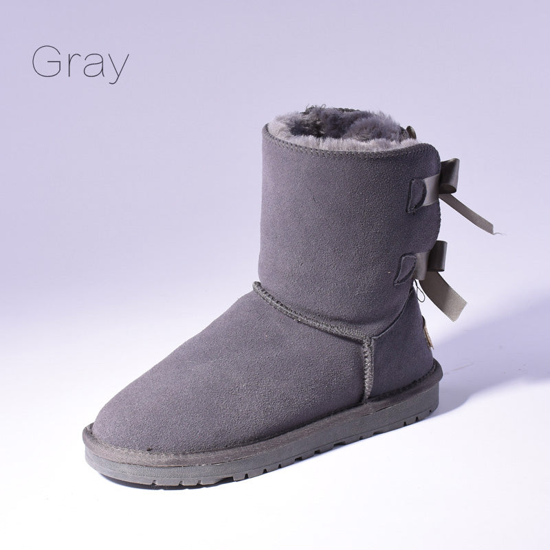 Women's Fur Snow Boots | Warm Winter Bow Ankle Boots