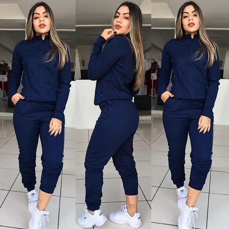 Women's Two Piece Fitness Set | Long Sleeve Pants Outfit