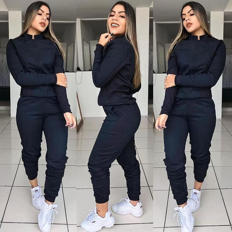 Women's Two Piece Fitness Set | Long Sleeve Pants Outfit
