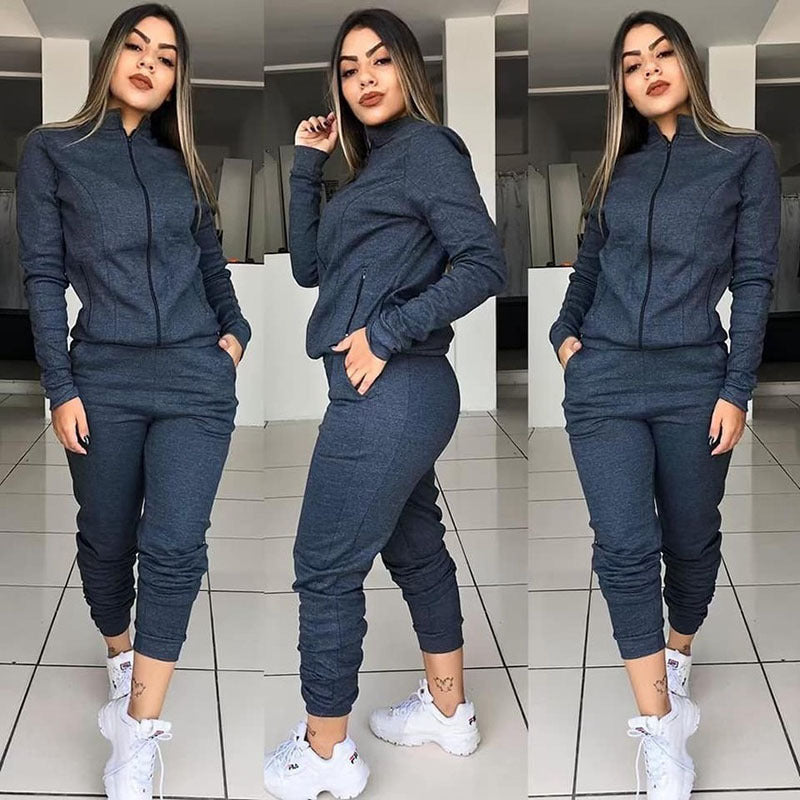 Women's Two Piece Fitness Set | Long Sleeve Pants Outfit