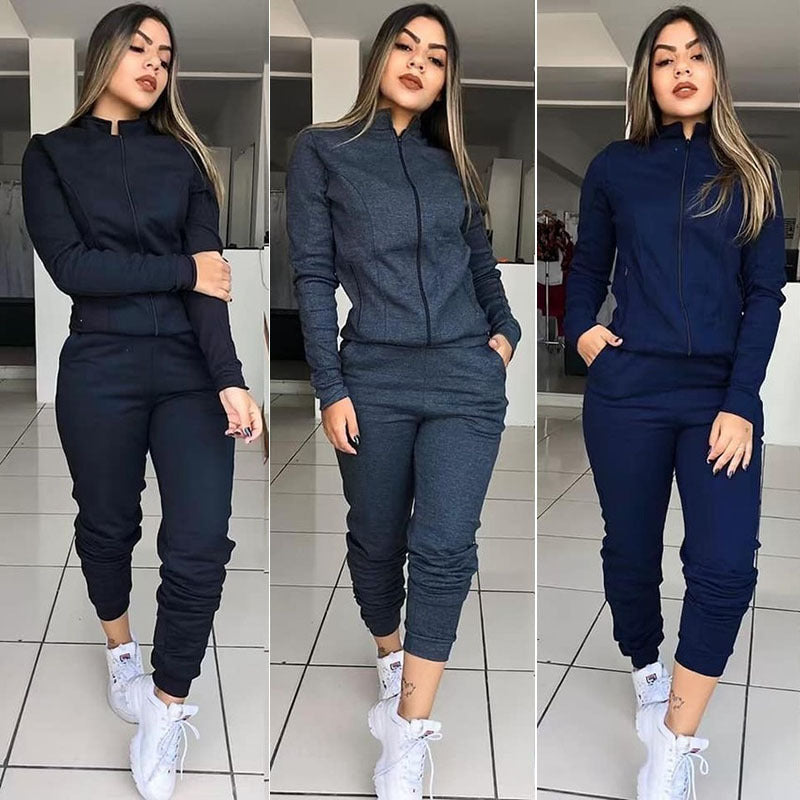 Women's Two Piece Fitness Set | Long Sleeve Pants Outfit