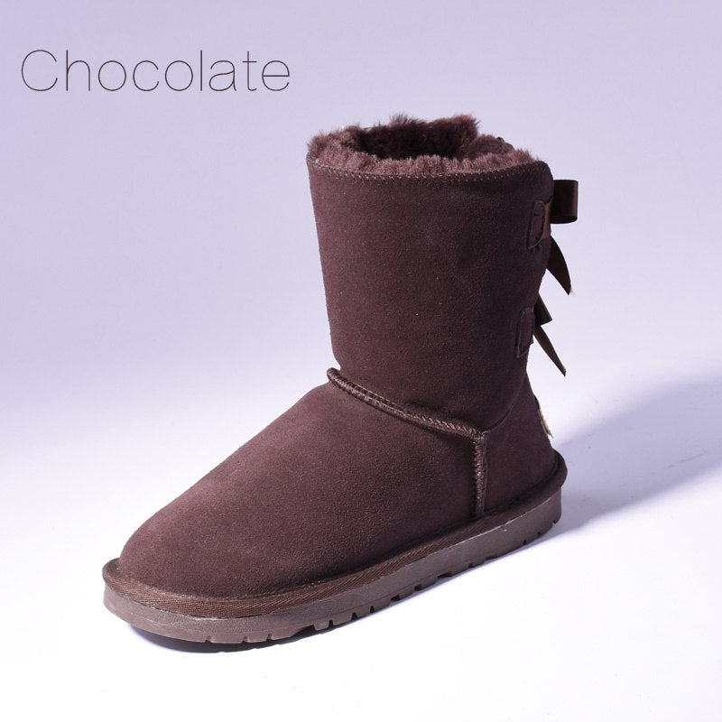 Women's Fur Snow Boots | Warm Winter Bow Ankle Boots