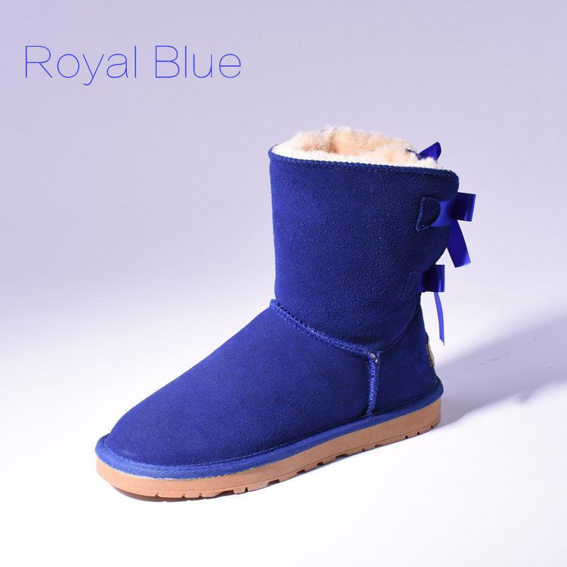 Women's Fur Snow Boots | Warm Winter Bow Ankle Boots