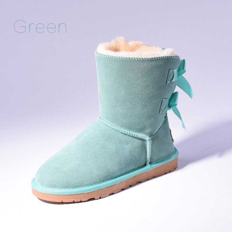 Women's Fur Snow Boots | Warm Winter Bow Ankle Boots
