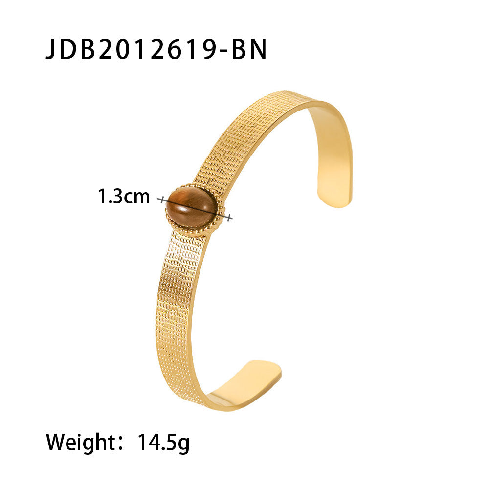 Gold-Plated Zirconia Bracelet | Stainless Steel Jewelry