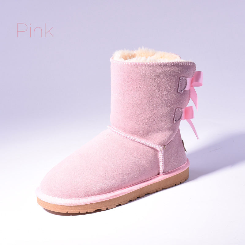 Women's Fur Snow Boots | Warm Winter Bow Ankle Boots