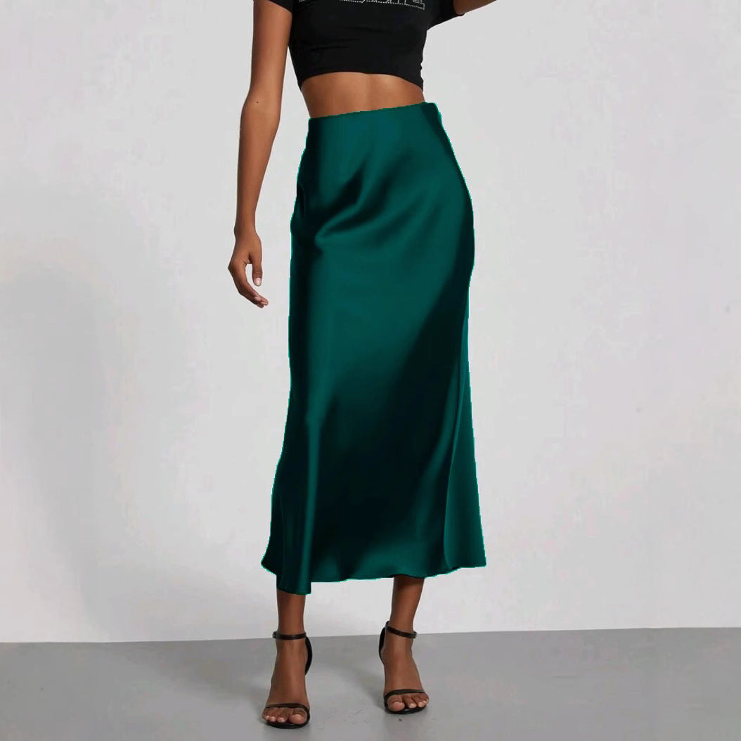 Women's Satin Maxi Skirt | Elegant Slim Fit Long Skirt