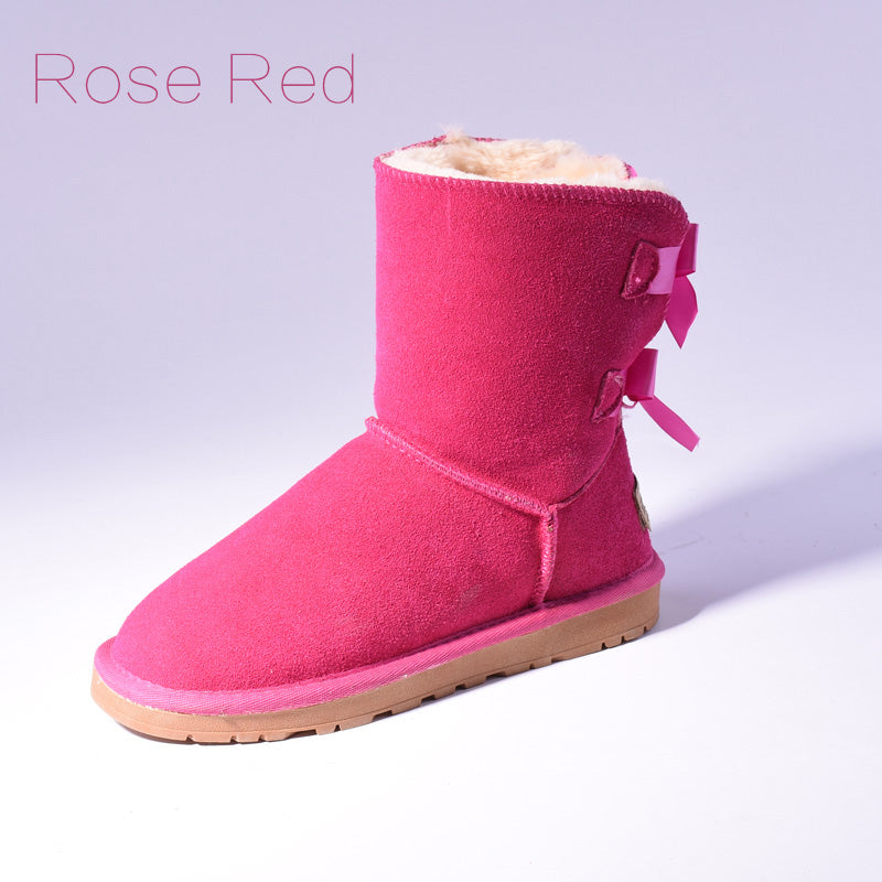 Women's Fur Snow Boots | Warm Winter Bow Ankle Boots
