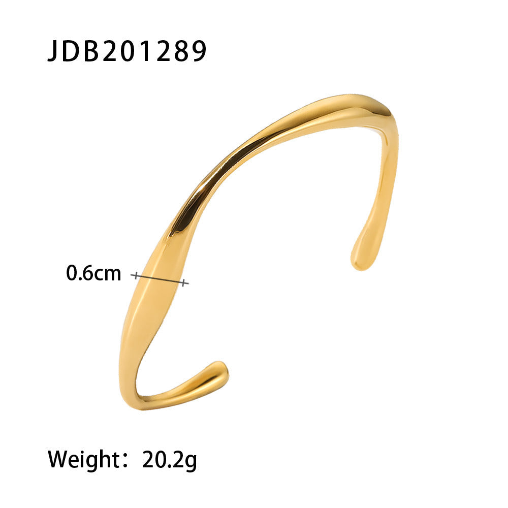 Gold-Plated Zirconia Bracelet | Stainless Steel Jewelry