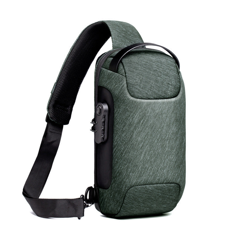 Men’s Waterproof Anti-Theft Sling Bag | USB Travel Chest Bag
