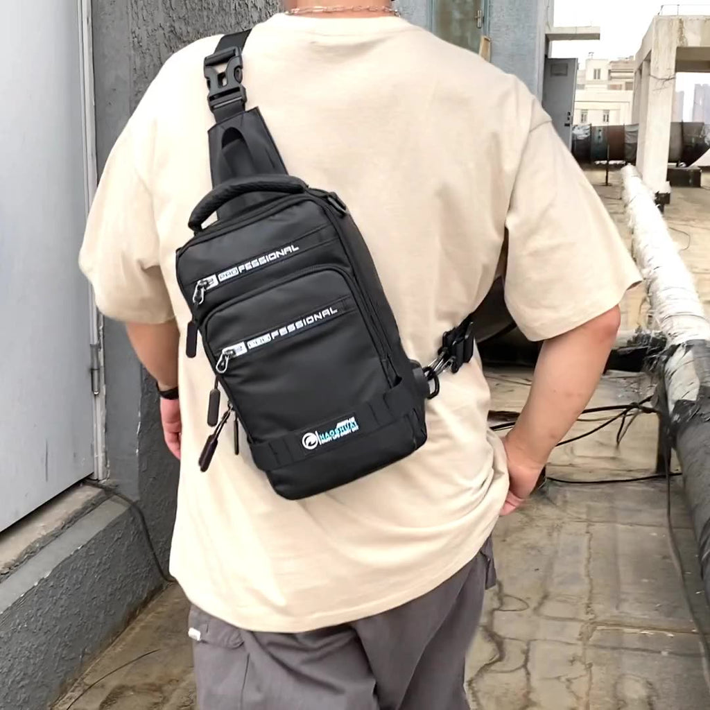 Men's Multifunction Sling Backpack | USB Crossbody Bag