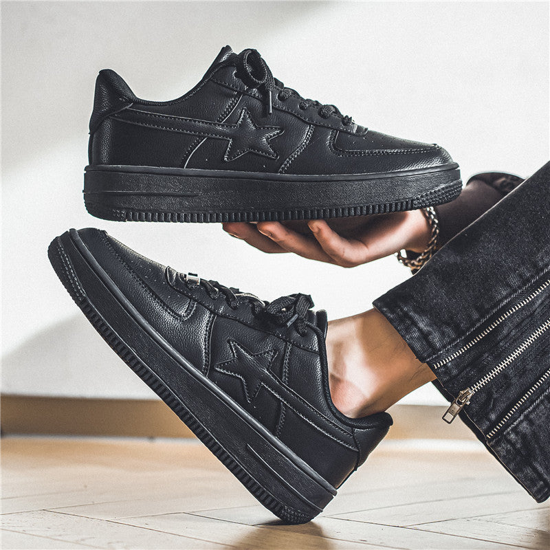 Men's Thick Sole White Sneakers | Casual Fashion Shoes