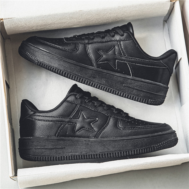 Men's Thick Sole White Sneakers | Casual Fashion Shoes