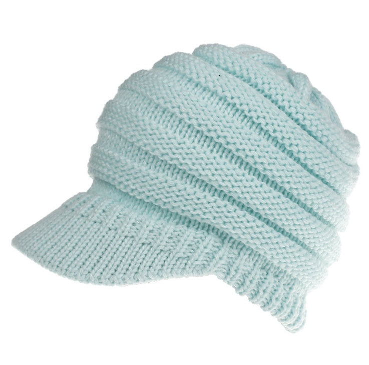 Women's Ponytail Knit Beanie | Warm Winter Knitted Hat