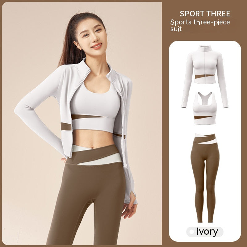 Women's Yoga Workout Set | Sports Bra & Jacket Leggings