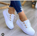 Women's Square Toe Platform Loafers | White Slip-On Shoes