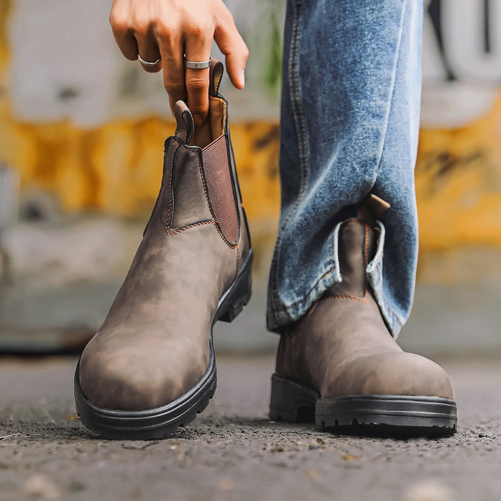 Vintage Leather Martin Boots | Unisex Couple Ankle Boots