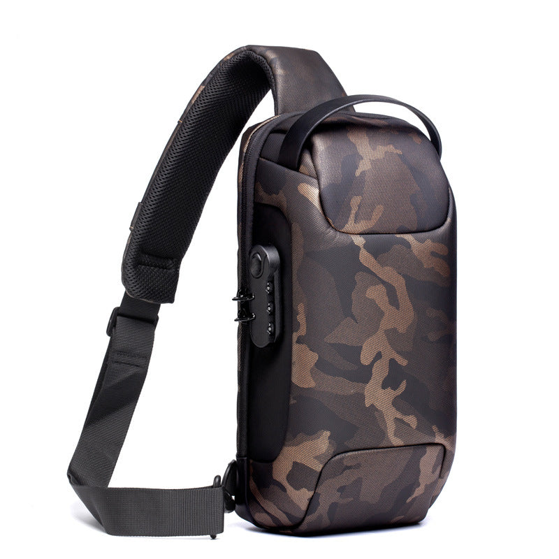 Men’s Waterproof Anti-Theft Sling Bag | USB Travel Chest Bag