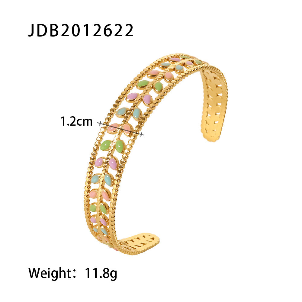 Gold-Plated Zirconia Bracelet | Stainless Steel Jewelry
