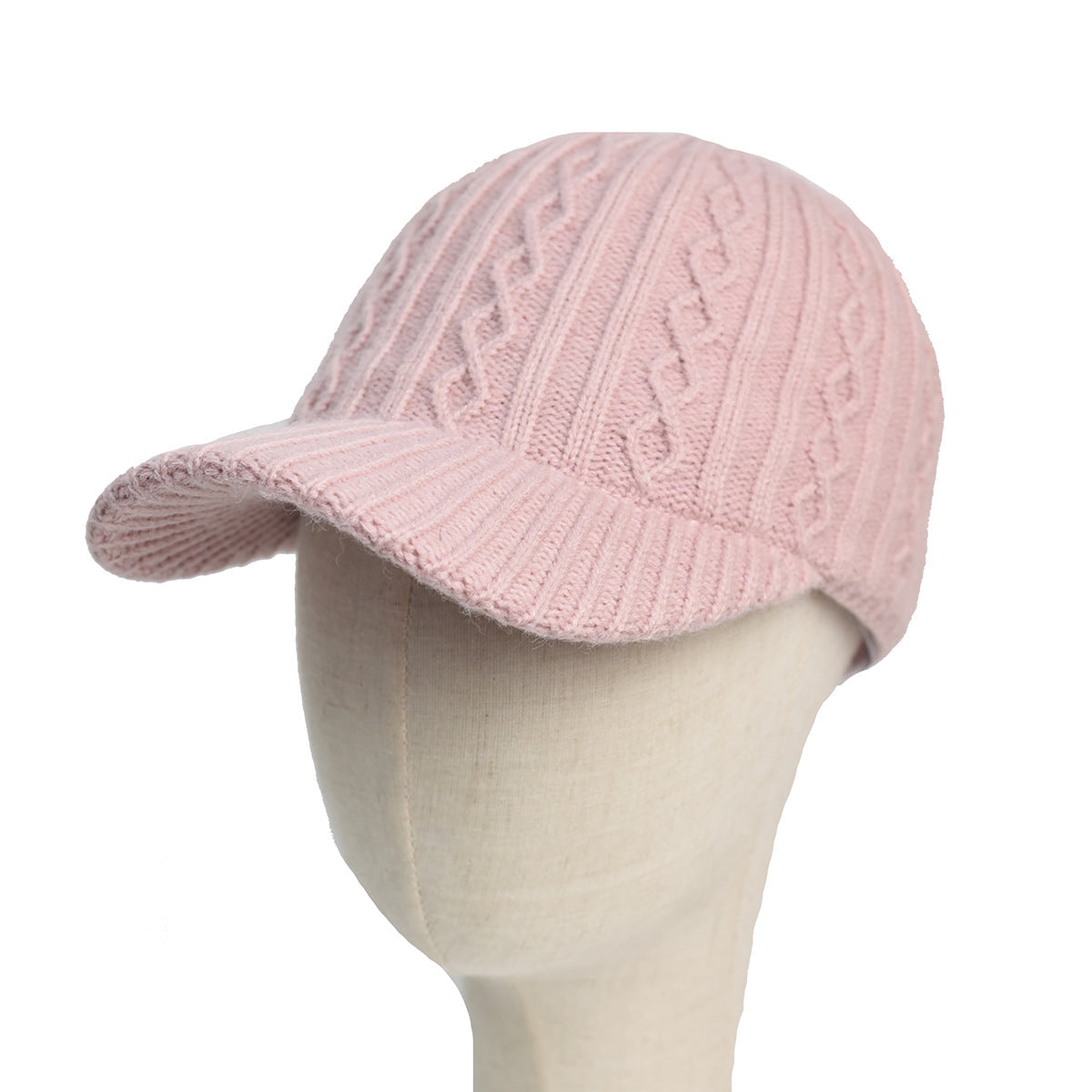 Knitted Wool Baseball Cap | Warm Winter Peaked Hat