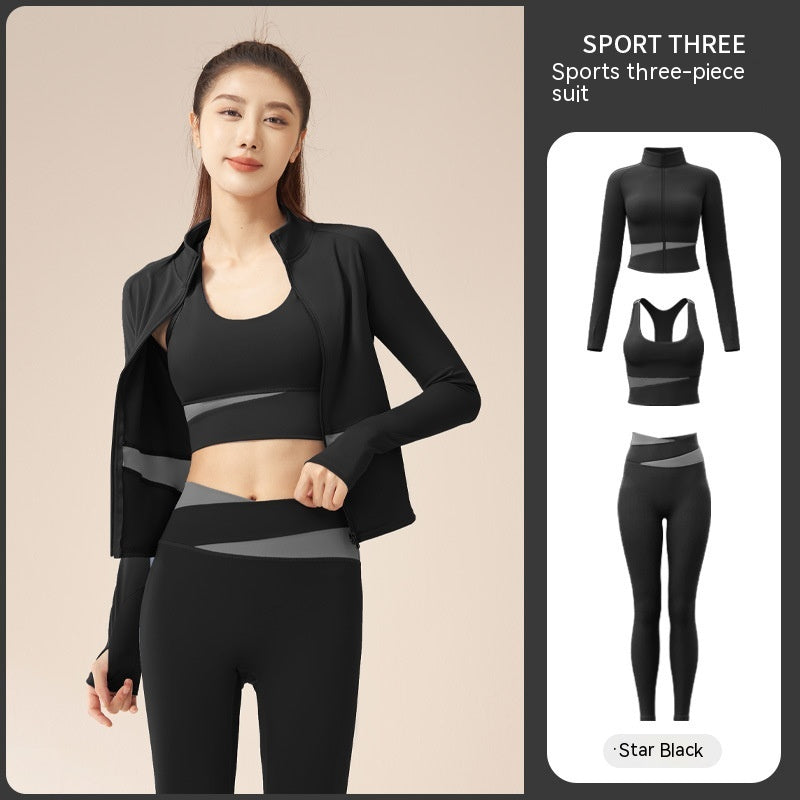 Women's Yoga Workout Set | Sports Bra & Jacket Leggings