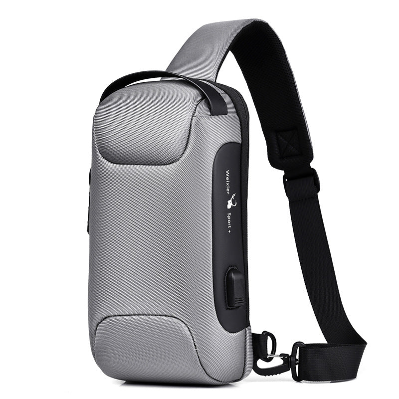 Men’s Waterproof Anti-Theft Sling Bag | USB Travel Chest Bag