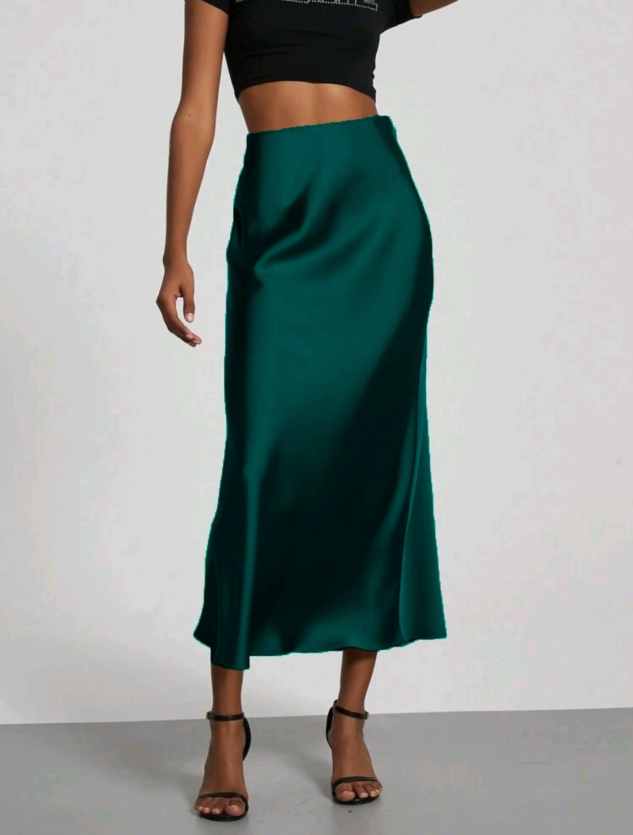 Women's Satin Maxi Skirt | Elegant Slim Fit Long Skirt
