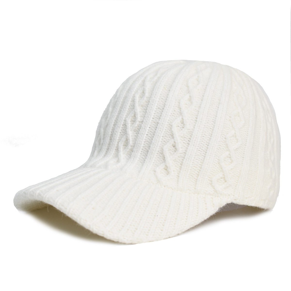 Knitted Wool Baseball Cap | Warm Winter Peaked Hat