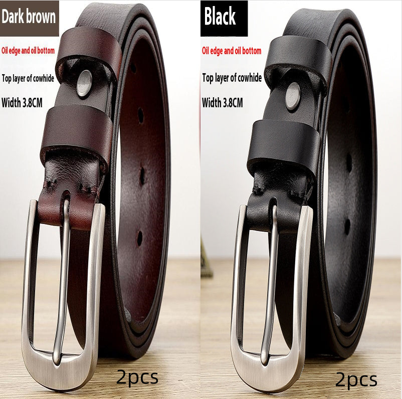 Men's Genuine Leather Belt | Classic Cowhide Dress Belt