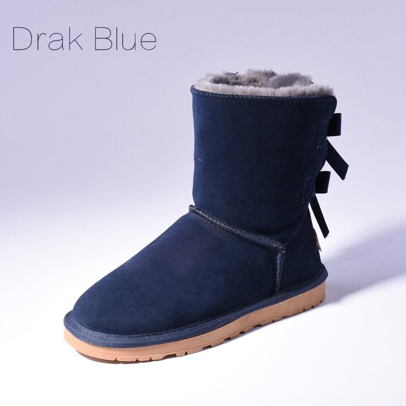 Women's Fur Snow Boots | Warm Winter Bow Ankle Boots
