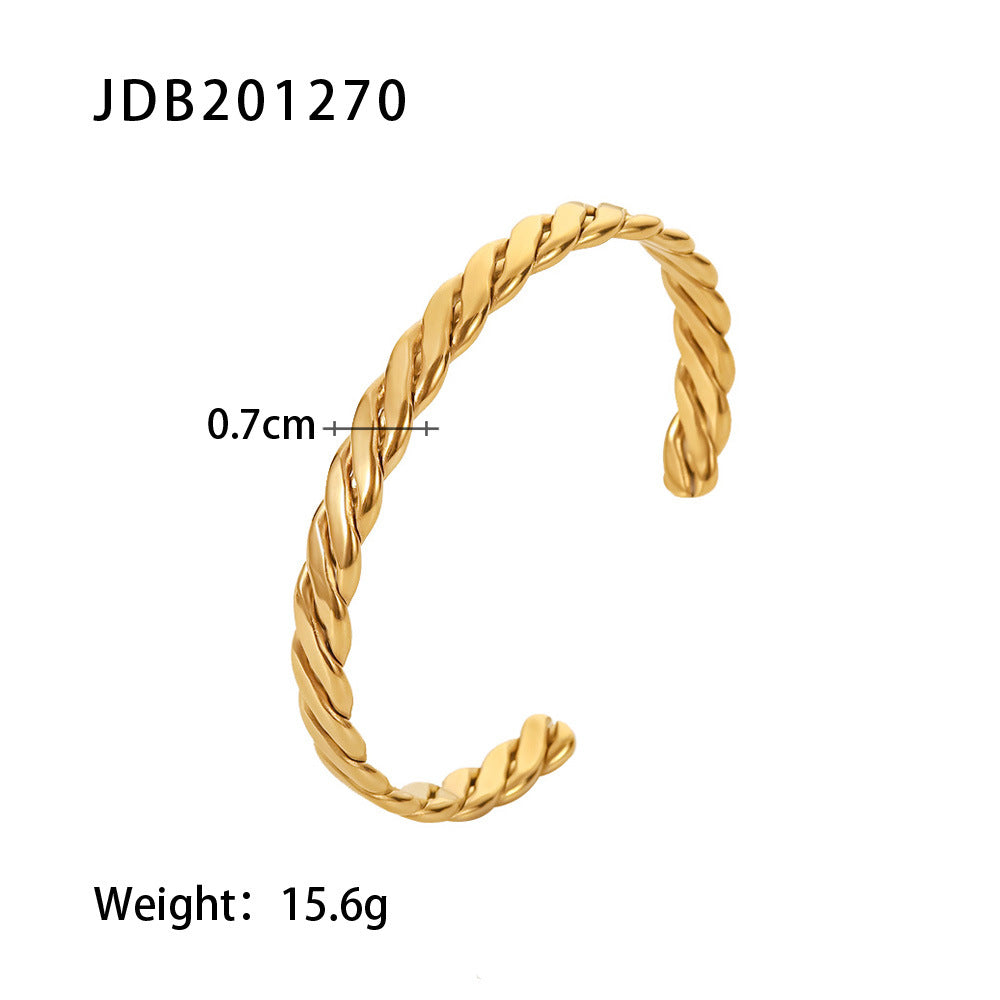 Gold-Plated Zirconia Bracelet | Stainless Steel Jewelry