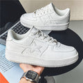 Men's Thick Sole White Sneakers | Casual Fashion Shoes