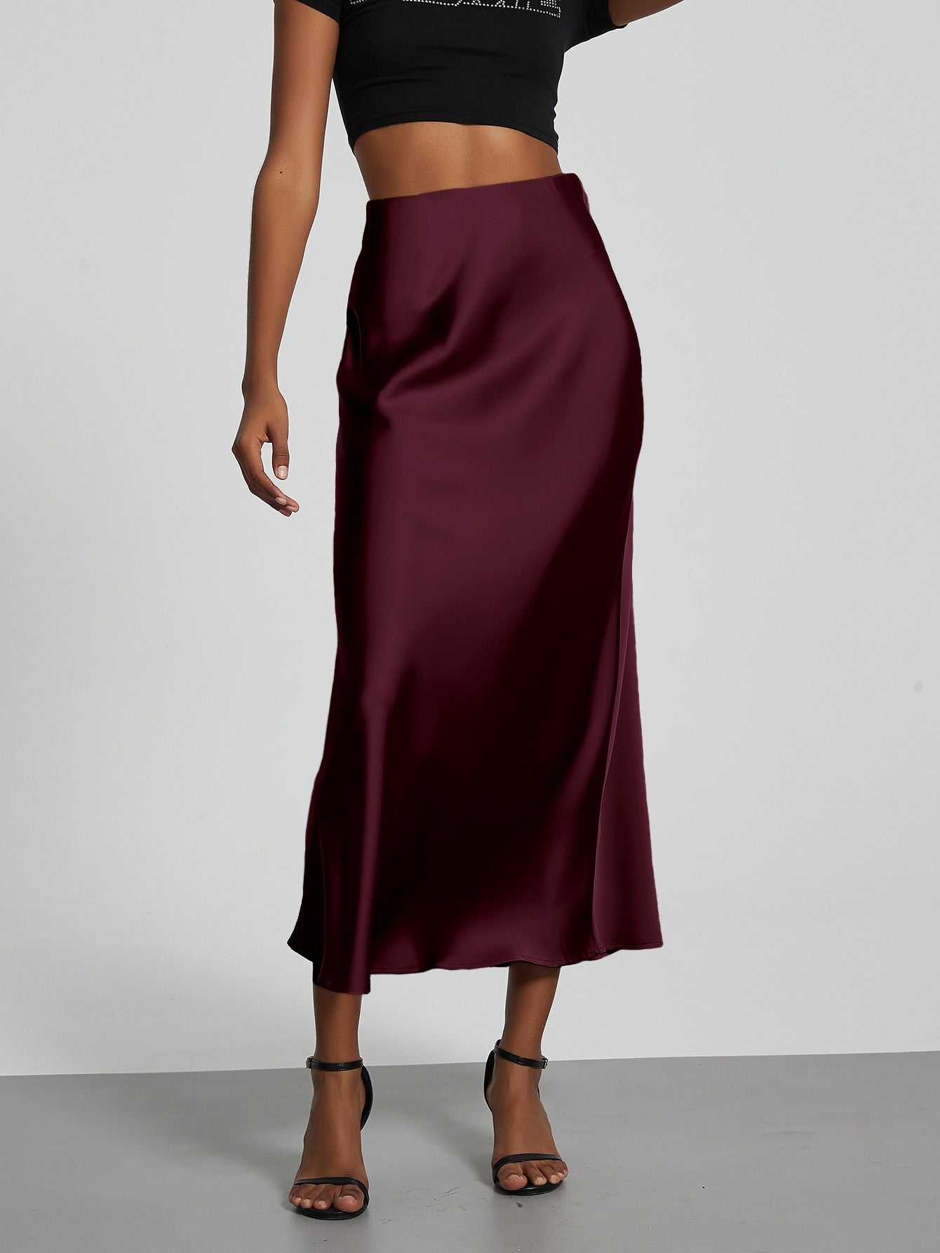 Women's Satin Maxi Skirt | Elegant Slim Fit Long Skirt