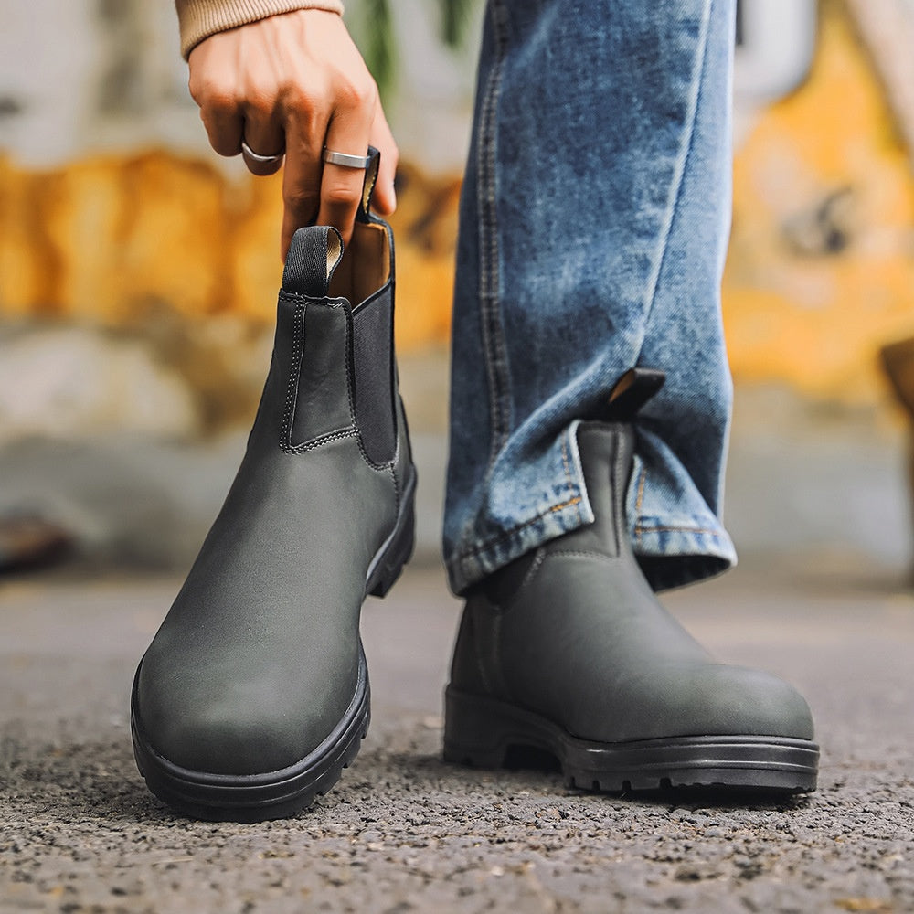 Vintage Leather Martin Boots | Unisex Couple Ankle Boots