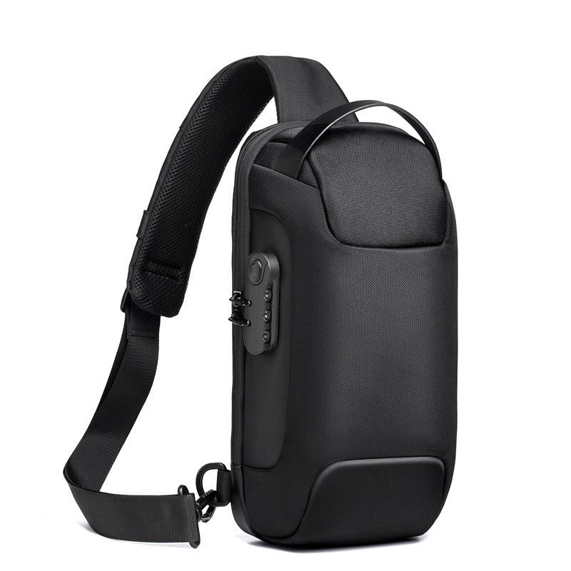 Men’s Waterproof Anti-Theft Sling Bag | USB Travel Chest Bag