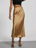 Women's Satin Maxi Skirt | Elegant Slim Fit Long Skirt