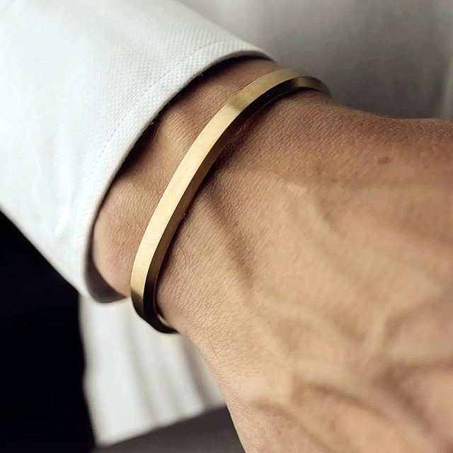 Men's Stainless Steel Cuff Bracelet | Classic Jewelry