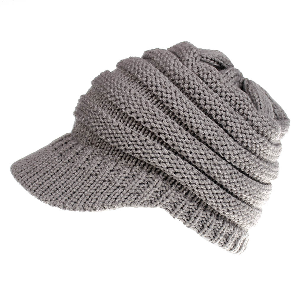 Women's Ponytail Knit Beanie | Warm Winter Knitted Hat