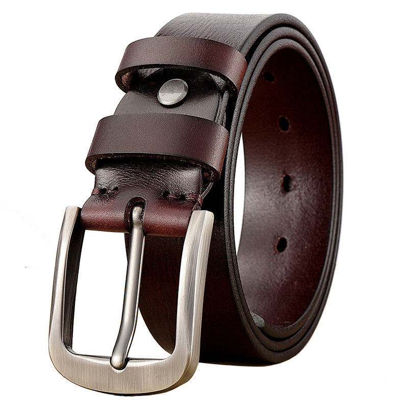 Men's Genuine Leather Belt | Classic Cowhide Dress Belt