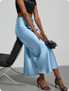 Women's Satin Maxi Skirt | Elegant Slim Fit Long Skirt